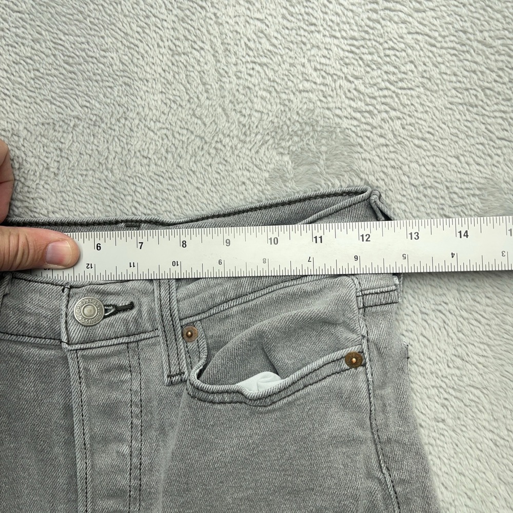 Levi's Premium Wedgie Straight Jeans Womens 25x28 Gray Denim Cotton Button Fly - Picture 7 of 10